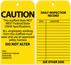 NMC SVT2-TAG, CAUTION, THIS SCAFFOLD DOES NOT MEET FEDERAL, GROMMET, 6X3, UNRIP VINYL (PAK OF 25)