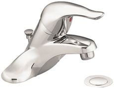 Moen L4621 CHATEAU SINGLE HANDLE LOW ARC BATHROOM FAUCET WITH 4 IN. CENTERS 1/2 IN. CONNECTIONS AND WASTE CHROME (1 PER CASE)