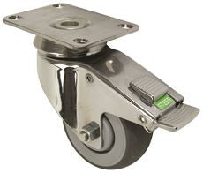 MEDCASTER CH-04TPP125-DL-TP01 HOSPITAL CASTER, CHROME, 4 IN., DIRECTION LOCK, 240 LBS CAPACITY (1 PER CASE)