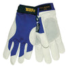 Tillman 1485M Medium Blue And Gray TrueFit Top Grain Pigskin And Nylon Thinsulate Lined Cold Weather Gloves With Reinforced Thumb, Elastic Cuff, Hook And Loop Closure, Rough Side Out Double Palm And Spandex Back  (1/PR)