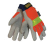 Tillman 1486M Medium Hi-Viz Orange And Gray TrueFit Top Grain Pigskin Thinsulate Lined Cold Weather Gloves With Reinforced Thumb, Elastic Cuff, Hook And Loop Closure, Rough Side Out Double Palm And Hi-Viz Orange Spandex Back  (1/PR)