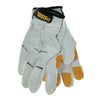 Tillman 1493L Large White TrueFit Fingertip Top grain Kevlar And Goatskin Super Premium Mechanics Gloves With Elastic Cuff, Double Reinforced Fingertips And Hook And Loop Closure  (12/PR)