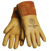 Tillman 32M Medium Gold Top Grain Pigskin Unlined Premium Grade MIG Welders Gloves With Straight Thumb, 4" Cuff And Kevlar Lock Stitching  (1/PR)