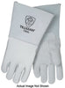 Tillman 750S Small 14" Pearl Gray Top Grain Elkskin Cotton Foam Welders' Gloves With Stiff Cowhide Thumb, Straight Cuff, Welted Fingers, Kevlar Stitching And Pull Tab (Carded)  (1/PR)