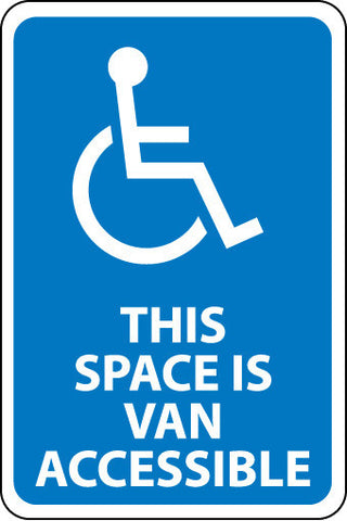 NMC TM104J-THIS SPACE IS VAN ACCESSIBLE, 18X12, .080 EGP REF ALUM (1 EACH)