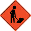 NMC TM114J-MAN W/SHOVEL (GRAPHIC) (DIAMOND SHAPE), 24X24, .080 EG REF ALUM (1 EACH)