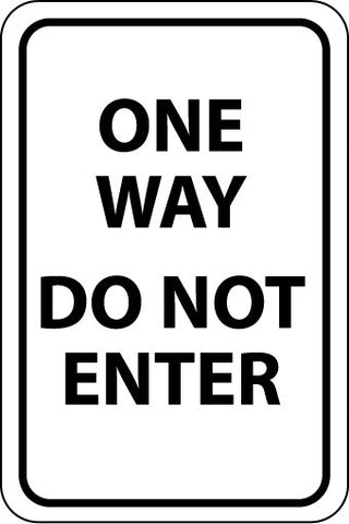 NMC TM117K-ONE WAY DO NOT ENTER, 24X18, .080 HIP REF ALUM (1 EACH)