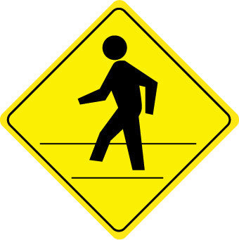 NMC TM119K-(GRAPHIC OF MAN IN CROSSWALK), 24X24, .080 HIP REF ALUM (1 EACH)
