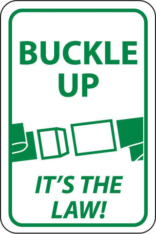 NMC TM135K-BUCKLE UP (GRAPHIC) IT'S THE LAW!, 18X12, .080 HIP REF ALUM (1 EACH)