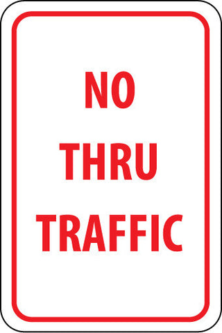 NMC TM141J-NO THRU TRAFFIC, 18X12, .080 EGP REF ALUM (1 EACH)
