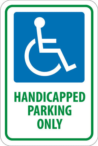 NMC TM145J-GRAPHIC, HANDICAPPED PARKING ONLY 18X12, .080 EGP REF ALUM (1 EACH)