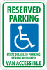 NMC TM148J-RESERVED PARKING (GRAPHIC) STATE DISABLED PARKING PERMIT REQUIRED VAN ACCESSIBLE, 18X12, .080 EGP REF ALUM (1 EACH)