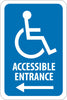NMC TM150J-GRAPHIC, ACCESSIBLE ENTRANCE (LEFT ARROW), 18X12, .080 EGP REF ALUM (1 EACH)