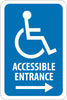 NMC TM151J-GRAPHIC, ACCESSIBLE ENTRANCE (RIGHT ARROW), 18X12, .080 EGP REF ALUM (1 EACH)