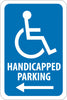 NMC TM152J-GRAPHIC, HANDICAPPED PARKING (LEFT ARROW), 18X12, .080 EGP REF ALUM (1 EACH)