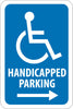 NMC TM153J-GRAPHIC, HANDICAPPED PARKING (RIGHT ARROW), 18X12, .080 EGP REF ALUM (1 EACH)