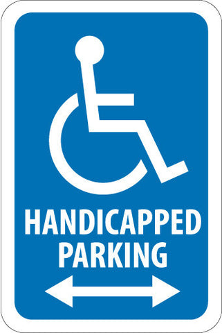 NMC TM154J-GRAPHIC, HANDICAPPED PARKING (DOUBLE ARROW), 18X12, .080 EGP REF ALUM (1 EACH)