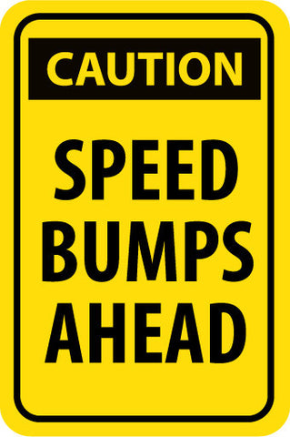 NMC TM159K-CAUTION SPEED BUMPS AHEAD, 18X12, .080 HIP REF ALUM (1 EACH)