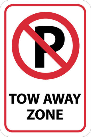 NMC TM174K-GRAPHIC(NO PARKING SYMBOL) TOW AWAY ZONE, 18X12, .080 HIP REF ALUM (1 EACH)