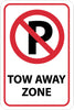 NMC TM174K-GRAPHIC(NO PARKING SYMBOL) TOW AWAY ZONE, 18X12, .080 HIP REF ALUM (1 EACH)