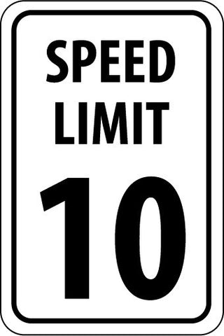 NMC TM18H-SPEED LIMIT 10, 18X12, .063 ALUM (1 EACH)