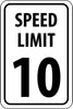 NMC TM18J-SPEED LIMIT 10, 24X18, .080 EGP REF ALUM (1 EACH)