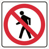 NMC TM201K-GRAPHIC, NO PEDESTRIAN CROSSING SYMBOL, 24X24, .080 HIP REF ALUM (1 EACH)