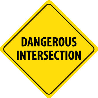 NMC TM209J-DANGEROUS INTERSECTION, 24X24, .080 EGP REF ALUM (1 EACH)