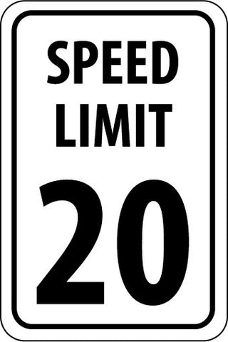 NMC TM20H-SPEED LIMIT 20, 18X12, .063 ALUM (1 EACH)