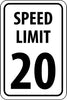 NMC TM20H-SPEED LIMIT 20, 18X12, .063 ALUM (1 EACH)