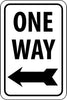 NMC TM22G-ONE WAY (WITH LEFT ARROW), 18X12, .040 ALUM (1 EACH)