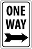 NMC TM23G-ONE WAY (WITH RIGHT ARROW), 18X12, .040 ALUM (1 EACH)