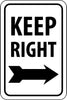 NMC TM27G-KEEP RIGHT (WITH ARROW), 18X12, .040 ALUM (1 EACH)