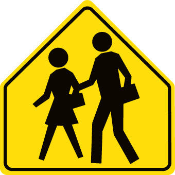 NMC TM301J-GRAPHIC, SCHOOL CROSSING SYMBOL, 30X30 .080 EGP REF ALUM (1 EACH)