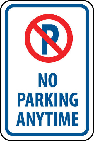 NMC TM33H-P WITH SLASH NO PARKING ANYTIME, 18X12, .063 ALUM (1 EACH)
