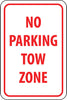 NMC TM38J-NO PARKING TOW ZONE, 18X12, .080 EGP REF ALUM (1 EACH)