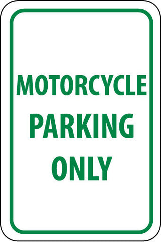 NMC TM53J-MOTORCYCLE PARKING ONLY, 18X12, .080 EGP REF ALUM (1 EACH)