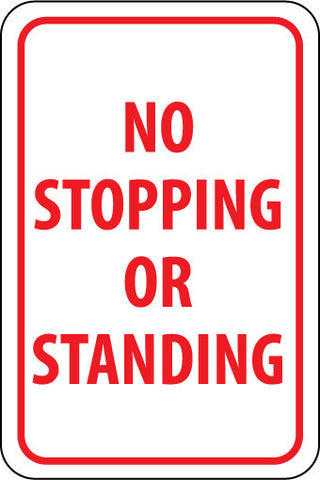 NMC TM67H-NO STOPPING OR STANDING, 18X12, .063 ALUM (1 EACH)