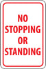 NMC TM67J-NO STOPPING OR STANDING, 18X12, .080 EGP REF ALUM (1 EACH)