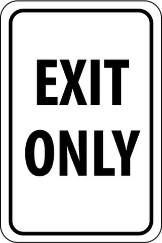 NMC TM76J-EXIT ONLY, 18X12, .080 EGP REF ALUM (1 EACH)