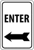 NMC TM77J-ENTER (WITH LEFT ARROW), 18X12, .080 EGP REF ALUM (1 EACH)