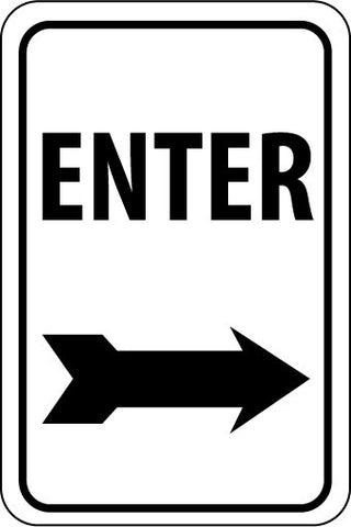 NMC TM78K-ENTER (RIGHT ARROW), 18X12, .080 HIP REF ALUM (1 EACH)