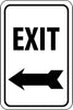 NMC TM79J-EXIT (WITH LEFT ARROW), 18X12, .080 EGP REF ALUM (1 EACH)