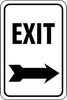 NMC TM80J-EXIT (WITH RIGHT ARROW), 18X12, .080 EGP REF ALUM (1 EACH)