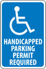 NMC TM84J-HANDICAPPED PARKING PERMIT REQUIRED, 18X12, .080 EGP REF ALUM (1 EACH)