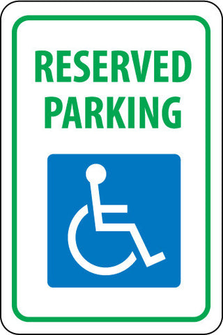 NMC TM87H-RESERVED PARKING, 18X12, .063 ALUM (1 EACH)