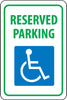NMC TM87H-RESERVED PARKING, 18X12, .063 ALUM (1 EACH)