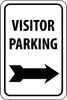 NMC TM8J-VISITOR PARKING (WITH RIGHT ARROW), 18X12, .080 EGP REF ALUM (1 EACH)