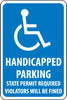 NMC TM90J-HANDICAPPED PARKIING STATE PERMIT REQUIRED.., 18X12, .080 EGP REF ALUM (1 EACH)