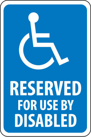 NMC TM91J-RESERVED FOR USE BY DISABLED, 18X12, .080 EGP REF ALUM (1 EACH)